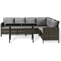 Svita Madison Rattan-Lounge Ecksofa Rattan-Lounge Gartenmöbel-Set Braun