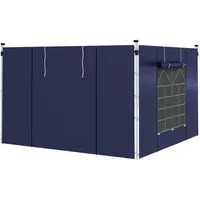 Outsunny Sichtschutz-Wand mit Folienfenster blau