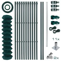 Estexo Maschendrahtzaun Komplettset 1,25 x 25 m Zaunset Gartenzaun