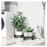VidaXL Pflanzenroller mit Rollen 2 Stk. Grau Durchmesser 34