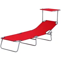 Outsunny Sonnenliege, - 187Lx58Wx36Hcm - Rot,
