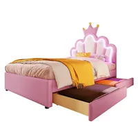XDOVET Kinderbett Prinzessin 90 x 200 cm MDF rosa