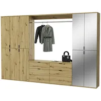 Inn.furn Garderoben-Set Eiche 273 cm flexible Inneneinteilung Line-Up