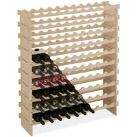 Relaxdays Weinregal, 100 Weinflaschen, stapelbares Flaschenregal, HBT: 120x103x25 cm,