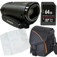 Panasonic HC-V380EG-K Full HD, Camcorder+Tasche+Tuch+64 GB Camcorder,
