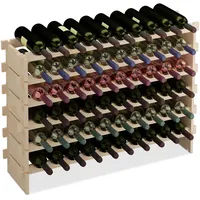 Relaxdays Weinregal, für 60 Weinflaschen, stapelbares Flaschenregal, HBT: 73x103x25
