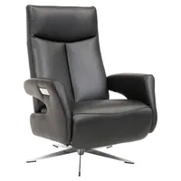 Hjort Knudsen Relaxsessel CASTOR, Schwarz, Leder, - verstellbar durch