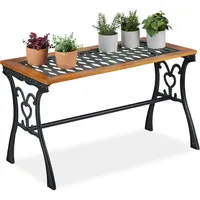 Relaxdays Gartentisch braun rechteckig 98,0 x 47,0 x 58,0