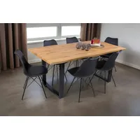 Sam Esstisch Baumkante Holz-Optik Wildeiche 180 x 90 U-Gestell