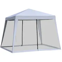 Outsunny Gartenpavillon 3x3 m wetterfestes Partyzelt mit Moskitonetz Metall
