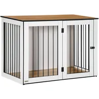 PawHut Hundebox 2-in-1 Dunkelwalnuss+Weiß (D02-090)
