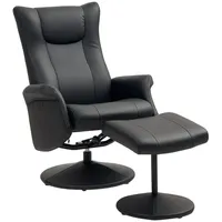 Homcom Relaxsessel mit Hocker 360°Drehbarer Fernsehsessel mit Liegefunktion Ruhesessel