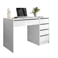 Lukmebel Schreibtisch MADA GLOSS mit Schubladen / Weiß