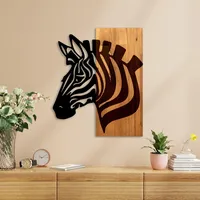 Wallity Elegant Decorative Wooden Wall Accessory, Walnut & Black,