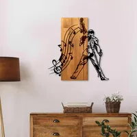 Wallity Elegant Decorative Wooden Wall Accessory, Walnut & Black,