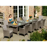 Konifera Garten-Essgruppe »Mailand«, braun braun grau), ausziehbarer Tisch, Polyrattan,