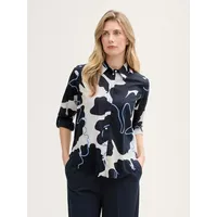 Tom Tailor Printed Collar Langarmbluse - Big Floral Shapes