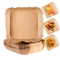 GOURMETmaxx Backpapier für Heißluft-Fritteusen 200er-Set 20x20x4,5cm braun