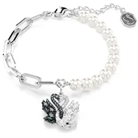 Swarovski Swan Armband, Schwarz Silber 5705720 Größe 15,5-20,5 cm