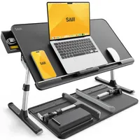 SAIJI Laptoptisch Betttisch, 100% E0 Eco Holzplatte Verstellbarer Betttisch,