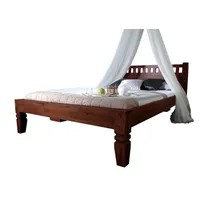 Massivmoebel24 Bett Akazie 120x200x90 nougat lackiert OXFORD #227