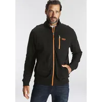 MAN'S WORLD Sweatjacke, mit kontrastfarbigem Reißverschluss, schwarz,