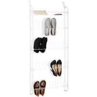 Relaxdays Tür-Schuhregal, 12 Paar, Korb, zum Einhängen, Schuhablagen auf