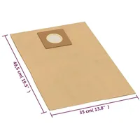 VidaXL Papierbeutel für Nass- und Trockensauger 10 Stk. Braun