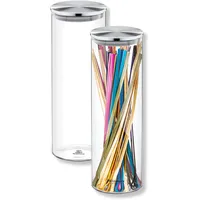 Wilmax england Glasbehälter mit Metalldeckel – 2er Set, 2000