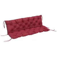 Outsunny Bankauflage Rot Kunststoff, 150x8x98 cm, Outdoor-Kissen, Outdoor-Sitzkissen