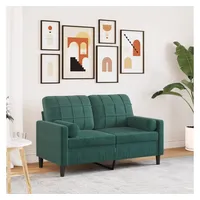 VidaXL 2-Sitzer-Sofa mit Zierkissen Dunkelgrün 120 cm Samt