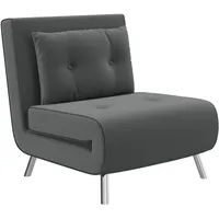 Homcom Schlafsessel mit Bettfunktion Einzelsofa mit Kissen Samtoptik