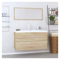 VidaXL Badmöbel-Set Sonoma-Eiche 3-tlg. Braun