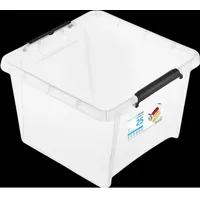 Moxom SimpleStore 1692 Transparenter quadratischer 25L Vorratsbehälter Deckel Clips