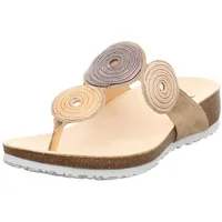 THINK! Damen JULIA chromfrei gegerbte nachhaltige Pantolette, LINEN/KOMBI 4010