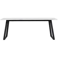 VCM ebuy24 Esstisch Marmor dekor 90x200cm weiß,schwarz.