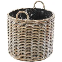 Kobolo Pflanzkorb Übertopf Pflanzkübel Rattan Kubu Grey Rund mit