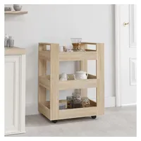 VidaXL Küchenwagen Sonoma-Eiche 60x45x80 cm Holzwerkstoff