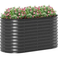 Outsunny Hochbeet aus Stahl, Pflanzbeet Frühbeet Gartenbeet Blumenkasten steckbar
