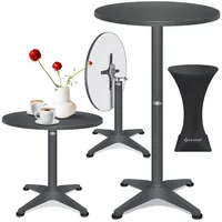 Kesser KESSER® 2in1 Stehtisch klappbar Bistrotisch Aluminium Edelstahlplatte höhenverstellbar
