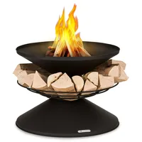 Blumfeldt Feuerschale mit Grill Ø 65 cm Holzlager Stahl
