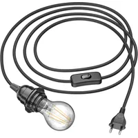 Ledscom.de Kabel LEKA mit Stecker, Schalter, 3 m, schwarz,