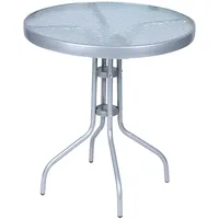 Mojawo Bistrotisch Rund Ø 60 H70cm Glas/Metall Silber Balkontisch