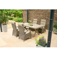 Siena Garden Gartentisch »Sincro« Ausziehtisch 200-260x100cm mit Keramikleisten, einfacher