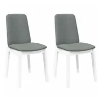 VidaXL Esszimmerstuhl mit Kissen Polyester weiß 2er Set