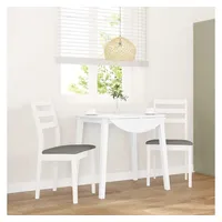 VidaXL Esszimmerstühle mit Kissen 2 Stk. Weiß Massivholz Gummibaum