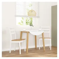 VidaXL Esszimmerstühle 2 Stk. Weiß Massivholz Gummibaum