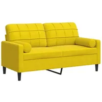 VidaXL 2-Sitzer-Sofa mit Zierkissen Gelb 140 cm Samt