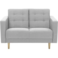 Max Winzer 2-Sitzer-Sofa, Hellgrau, Esche, massiv, Füllung: Polyetherschaumkern, 128x81x83