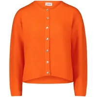 Cartoon Damen Strick-Cardigan mit Rundhalsausschnitt Neon Orange,44 - 44